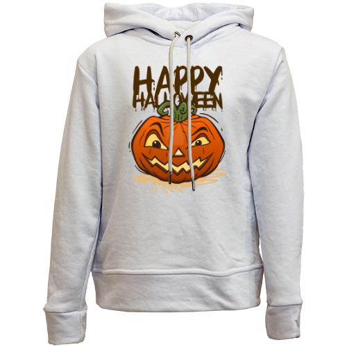 Детский худи без флиса с надписью Happy Halloween