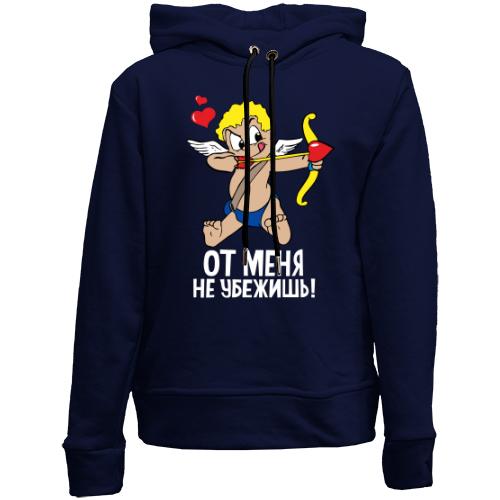 Детский худи без флиса с купидоном От меня не убежишь!