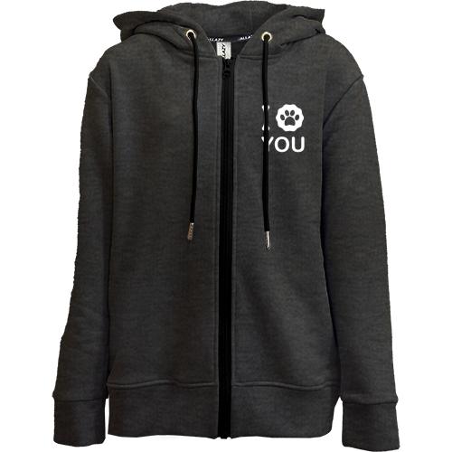 Детская худи на молнии I лапа you