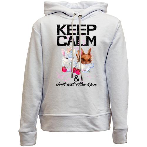 Дитячій худі без флісу Keep calm and do not eat after 6 pm з зайчиками