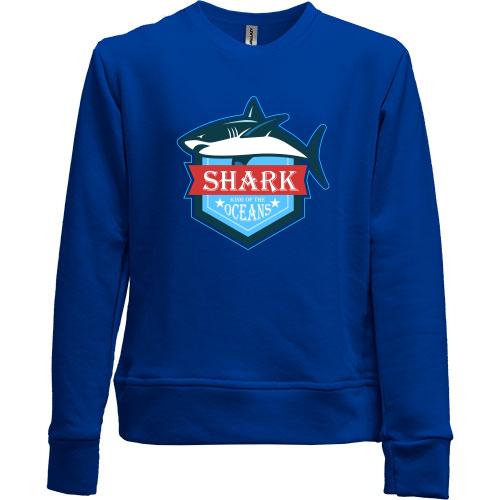 Дитячий світшот без начісу Shark king of the oceans