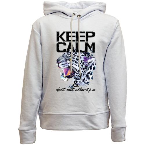 Дитячій худі без флісу з леопардом Keep calm & dont eat after 6 pm