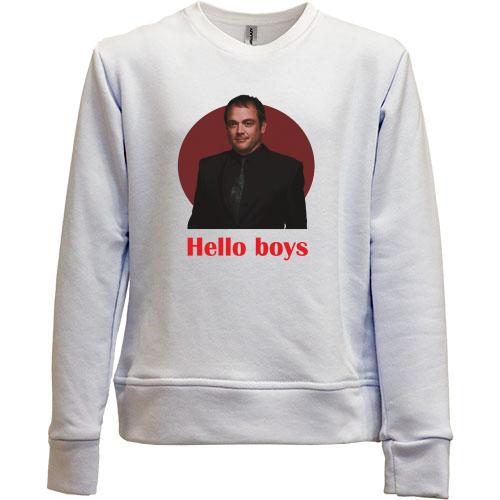 Детский свитшот без начеса с Кроули - hallo boys