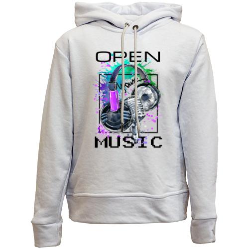 Детский худи без флиса с наушниками Open your music