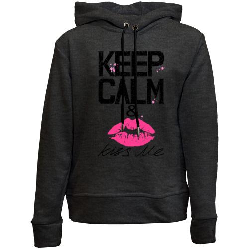 Детский худи без флиса Keep calm & kiss me