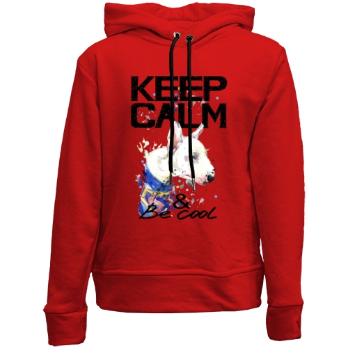Дитячій худі без флісу з бультер'єр Ceep calm and be cool