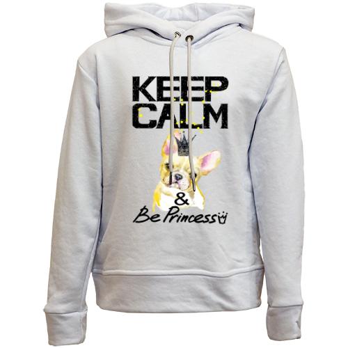 Дитячій худі без флісу з Французьким Бульдогом (keep calm & be princess)
