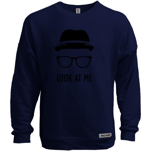 Світшот без начісу з капелюхом і окулярами Look at me