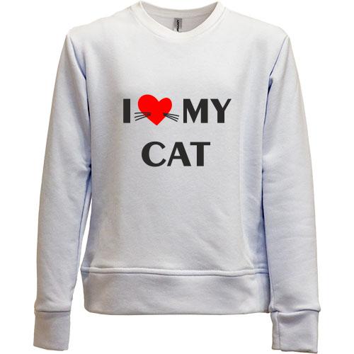 Дитячий світшот без начісу I love my cat