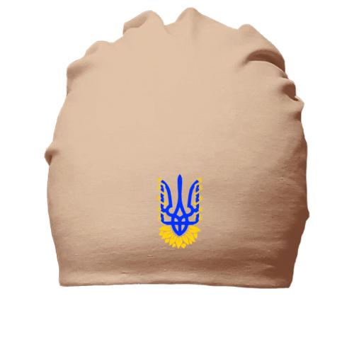 Хлопковая шапка со стилизованным тризубом (10)
