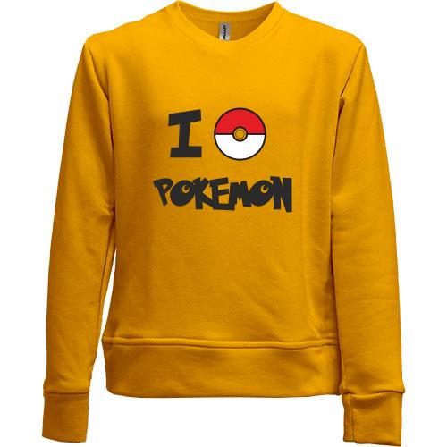 Дитячий світшот без начісу I love Pokemon