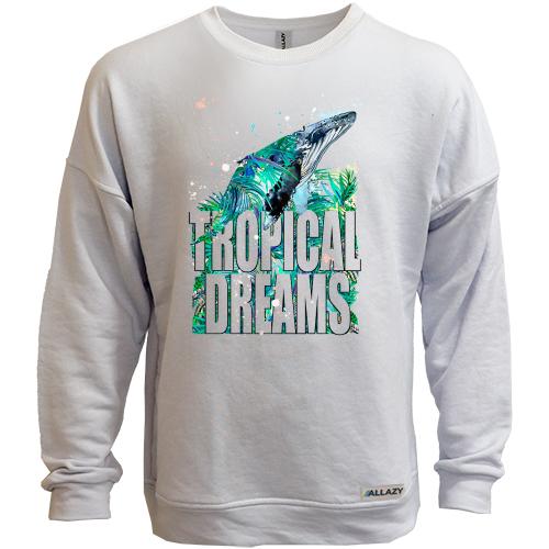Свитшот без начеса Tropical dreams с китом