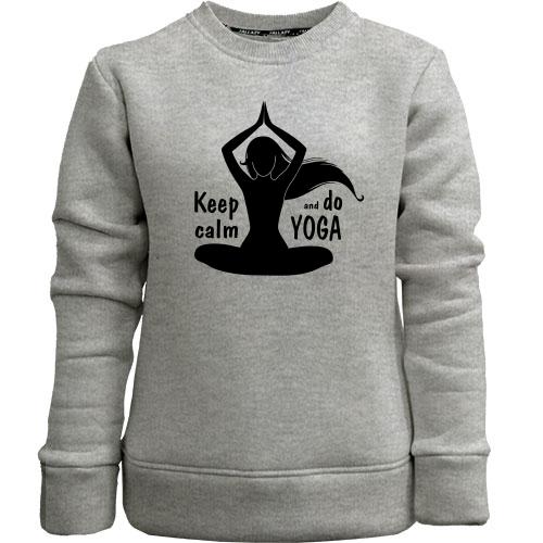 Детский свитшот без начеса Keep Calm an Do Yoga