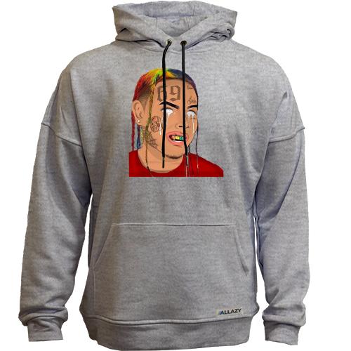 Худи без начеса с 6IX 9NINE с белыми глазами
