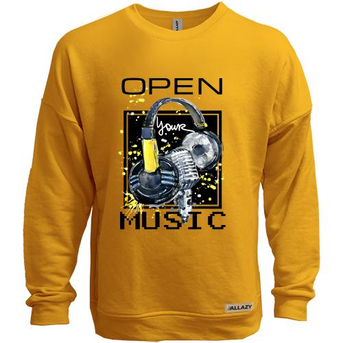 Свитшот без начеса с наушниками Open your music (1)