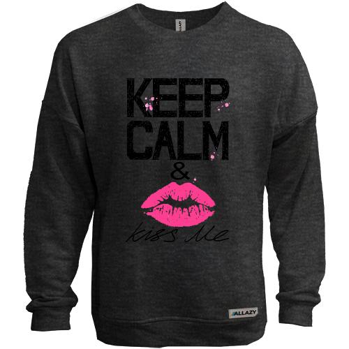 Свитшот без начеса Keep calm & kiss me