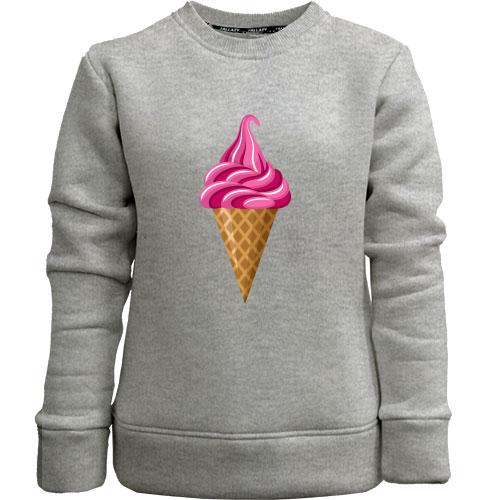 Детский свитшот без начеса Pink Ice Cream