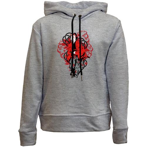 Детский худи без флиса c самураем в маске