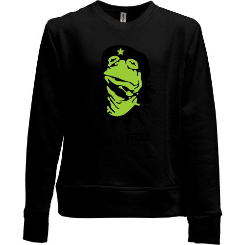 Детский свитшот без начеса с лягушкой  Viva la Frog