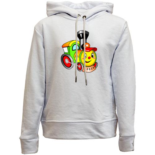 Детский худи без флиса с ярким паровозиком