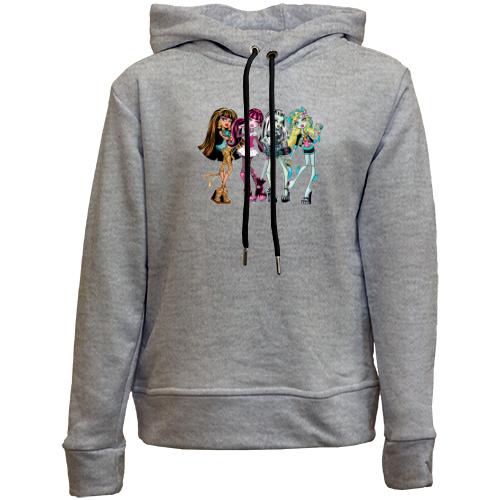 Детский худи без флиса с куклами Monster High