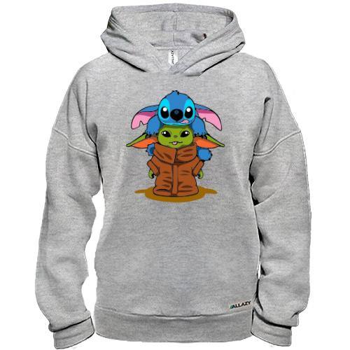 Худи BASE Stitch and Baby Yoda