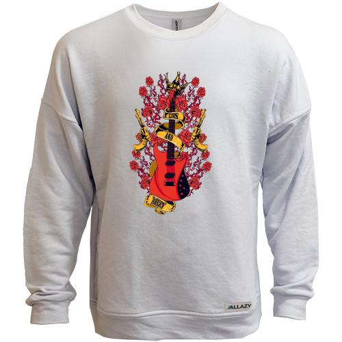 Свитшот без начеса с гитарой и пистолетами 