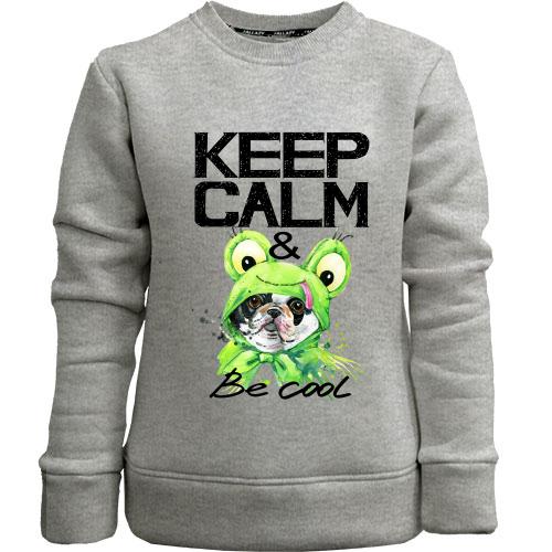 Детский свитшот без начеса с Бостон-терьером 