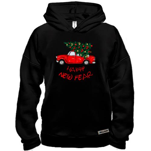 Худі BASE Happy Ney Year red car