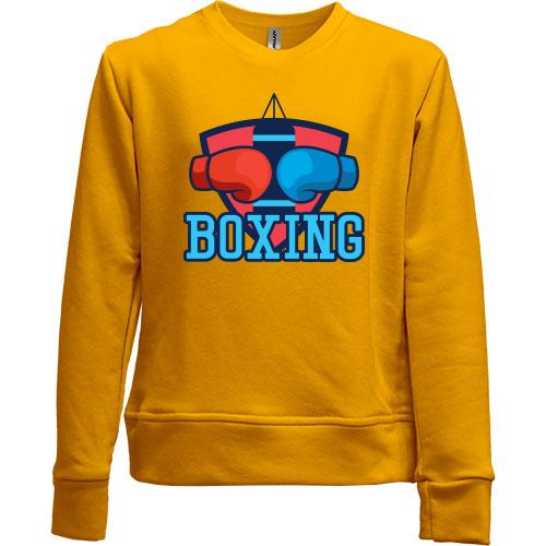Детский свитшот без начеса boxing с перчатками