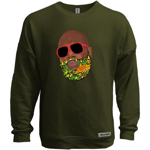 Свитшот без начеса с Rick Ross и цветочной бородой