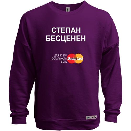 Свитшот без начеса с надписью 