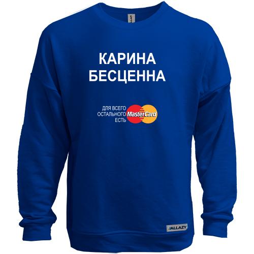 Свитшот без начеса с надписью 