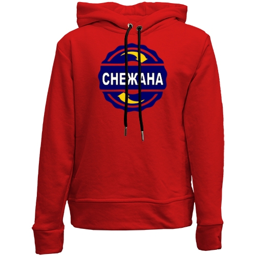 Детский худи без флиса с именем Снежана в круге