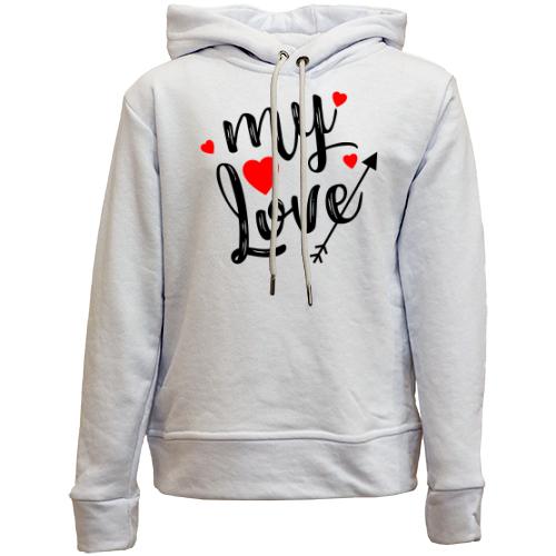 Детский худи без флиса с надписью My love