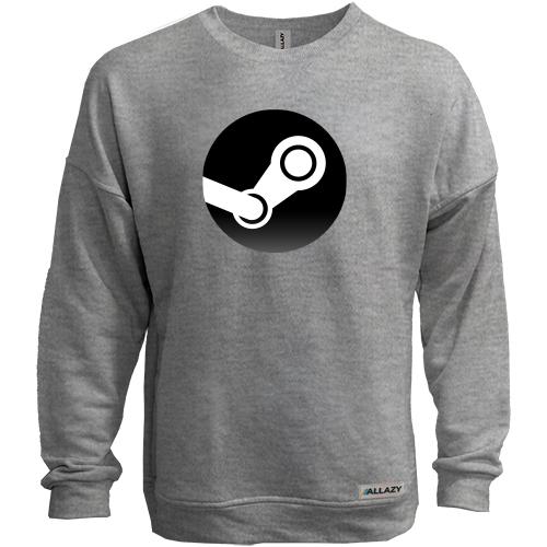 Свитшот без начеса с логотипом Steam