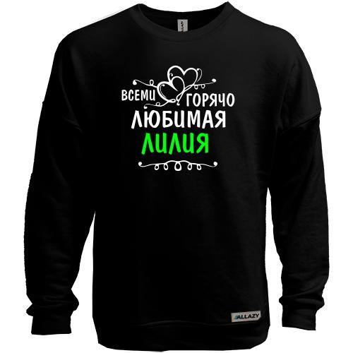 Свитшот без начеса с надписью 