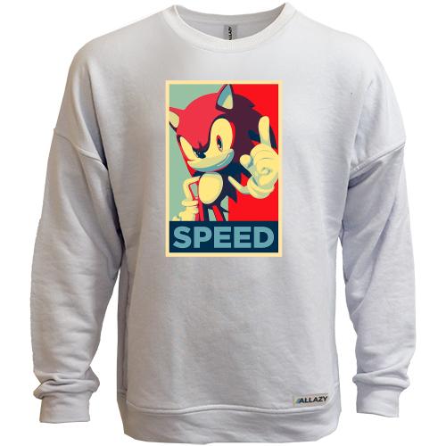 Свитшот без начеса с артом Speed (Sonic)