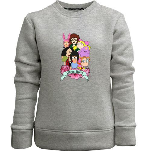 Детский свитшот без начеса Girls rule (Daria)