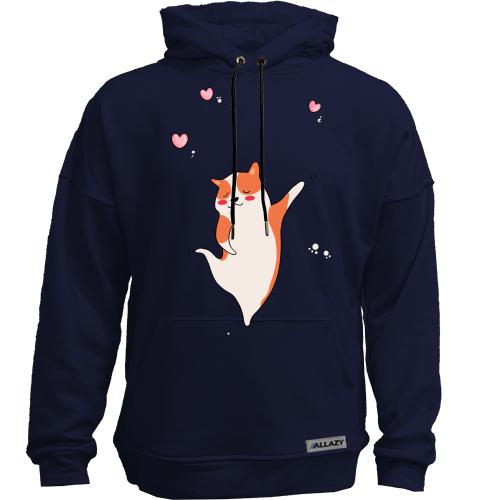 Худи без начісу Cat with hearts