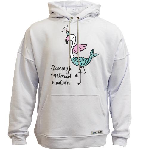 Худи без начісу Flamingo + Mermaid + Unicorn