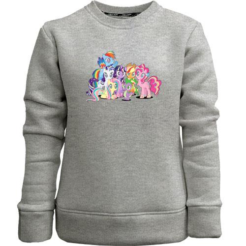 Детский свитшот без начеса с пони из мультфильма My Little Pony