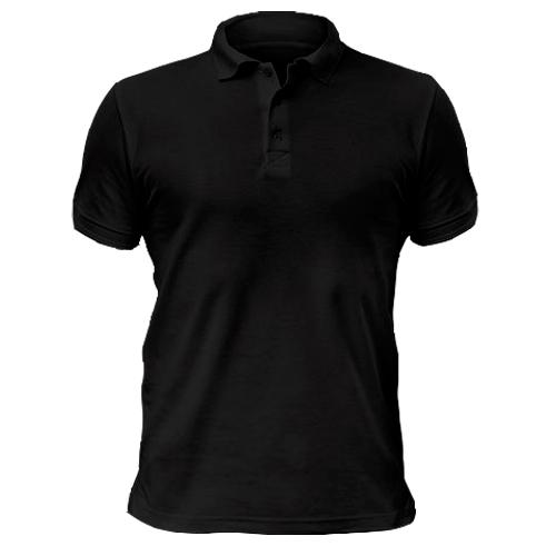 Мужская черная футболка-поло 