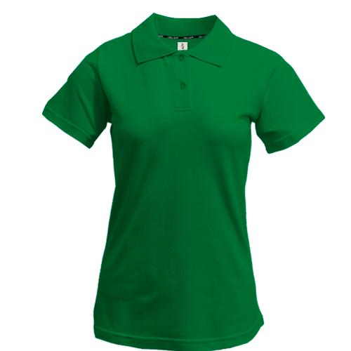 Женская зеленая футболка-поло
