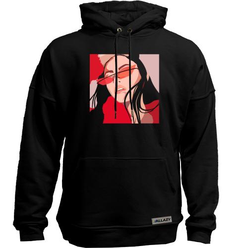 Худи без начеса Girl with red glasses art