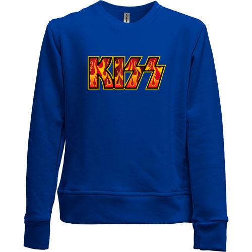 Детский свитшот без начеса KISS (fire logo)