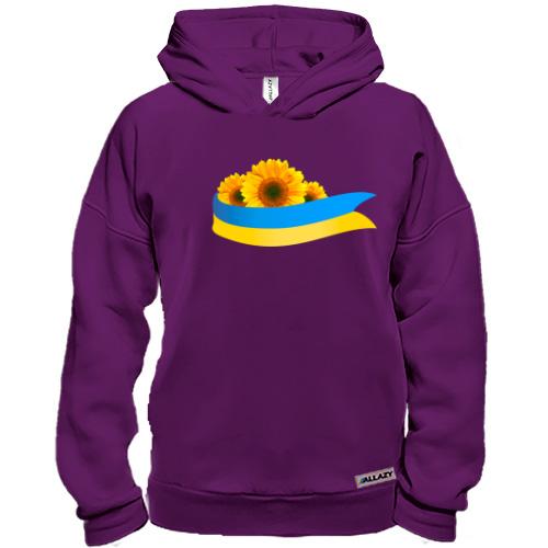 Худи BASE з подсолнухом и флагом