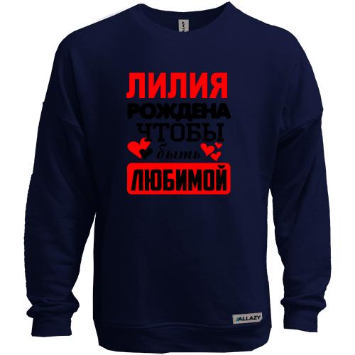 Свитшот без начеса с надписью 