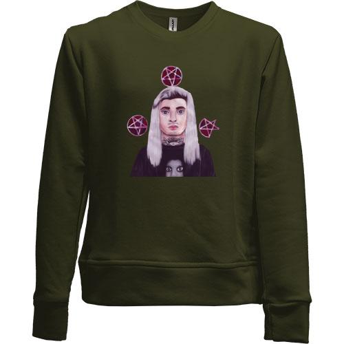 Дитячий світшот без начісу з Ghostemane і пентаграмами