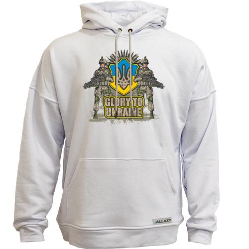 Худи без начеса Glory to Ukraine (солдаты)